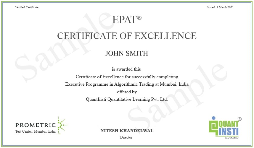 EPAT Certificate